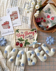 Name banner with blue flowers