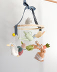 Garden rabbit mobile with blue bow