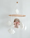 Boucle mobile with beige teddy bunny