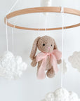 Boucle mobile with beige teddy bunny