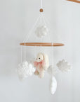 Boucle mobile with ivory teddy bunny