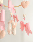 Mobile with bows and hearts