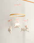 Bunny mobile with pink bows