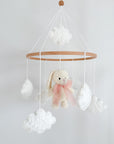 Boucle mobile with ivory teddy bunny