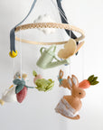 Garden rabbit mobile with blue bow