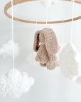 Boucle mobile with beige teddy bunny