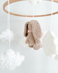 Boucle mobile with beige teddy bunny