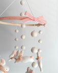 Fairy mobile with bunnies in jabot and pink bows
