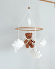 Boucle mobile with brown teddy bear