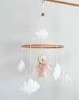 Boucle mobile with ivory teddy bunny