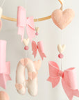Mobile with bows and hearts