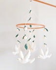 Dove mobile with leaves