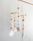 Mobile with daisies and small hearts