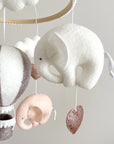 Elephant mobile for baby girl