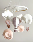 Elephant mobile for baby girl
