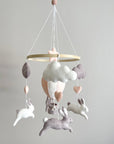 Bunny mobile with pink air ballon