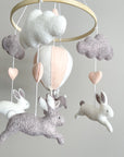 Bunny mobile with pink air ballon