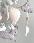 Bunny mobile with pink air ballon