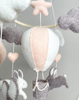 Bunny mobile with pink air ballon