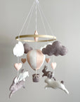 Bunny mobile with pink air ballon