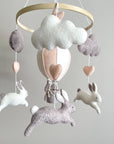 Bunny mobile with pink air ballon