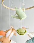 Garden rabbit mobile with watering can