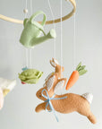 Garden rabbit mobile with watering can