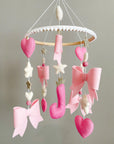 Personalized bow mobile with glitter details