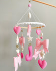 Personalized bow mobile with glitter details