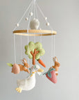 Garden rabbit mobile with apple tree