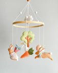 Garden rabbit mobile with apple tree
