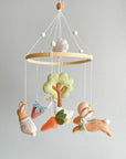 Garden rabbit mobile with apple tree