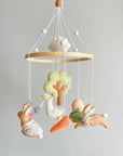 Garden rabbit mobile with apple tree