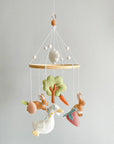 Garden rabbit mobile with apple tree