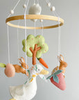 Garden rabbit mobile with apple tree