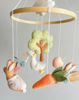 Garden rabbit mobile with apple tree