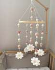 Mobile with daisies and small hearts