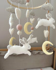 Bunny mobile with hearts