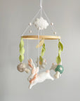 Fairy mobile with bunnies, mushrooms and butterflies