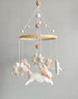 Fairy mobile with bunnies in jabot and flowers