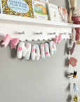 Name banner with flowers