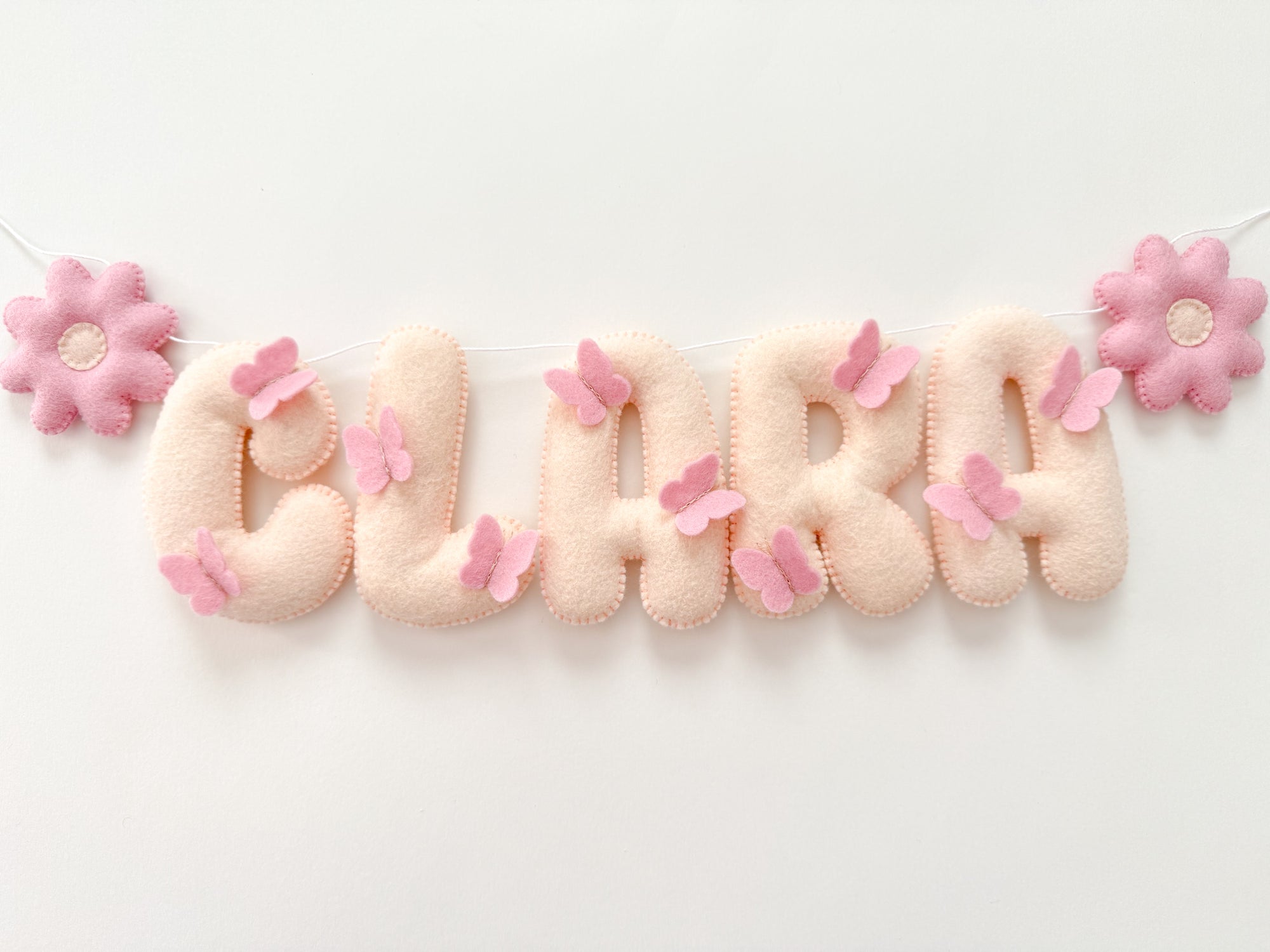 Name banner with butterflies
