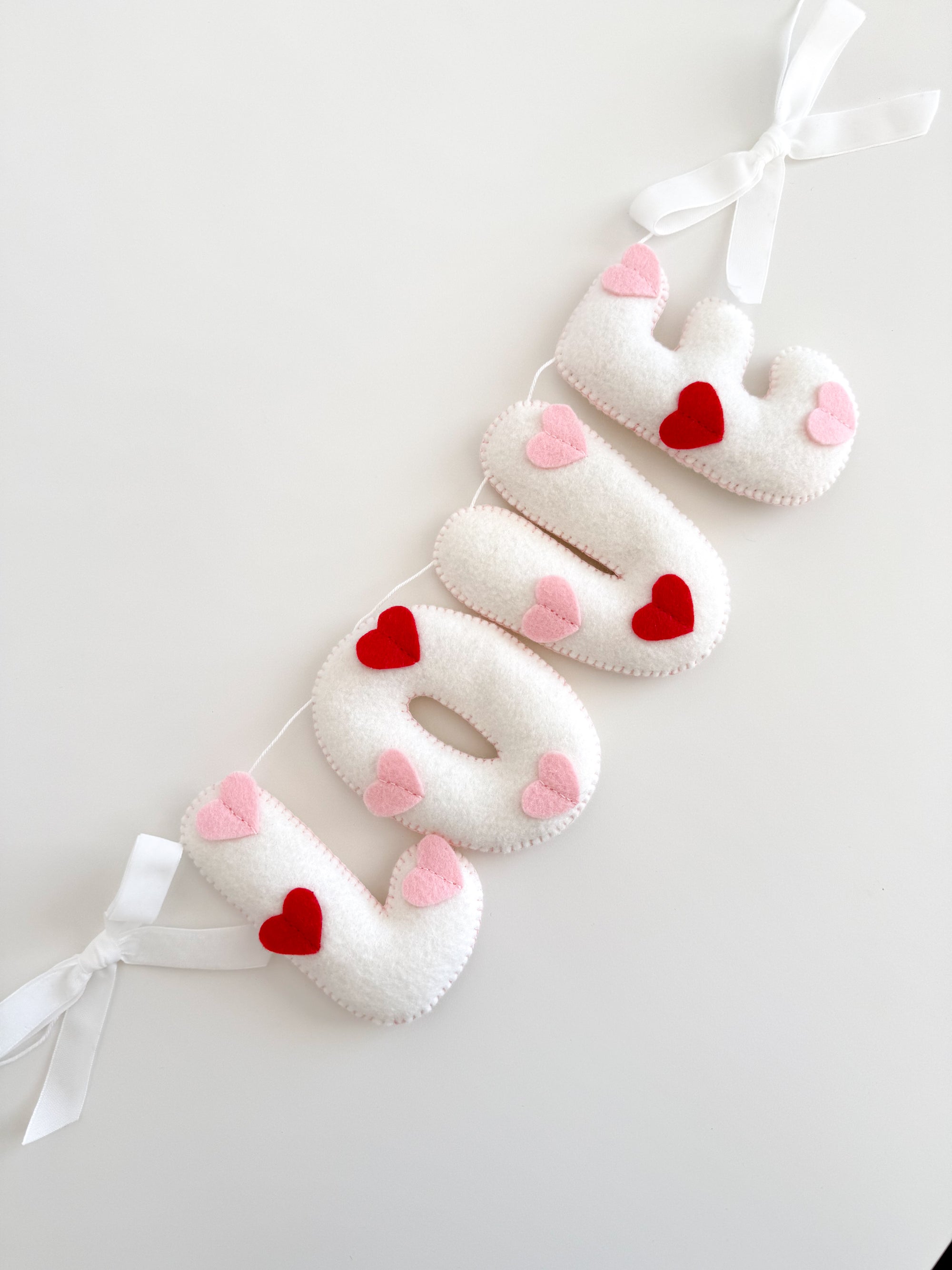 Name banner with hearts