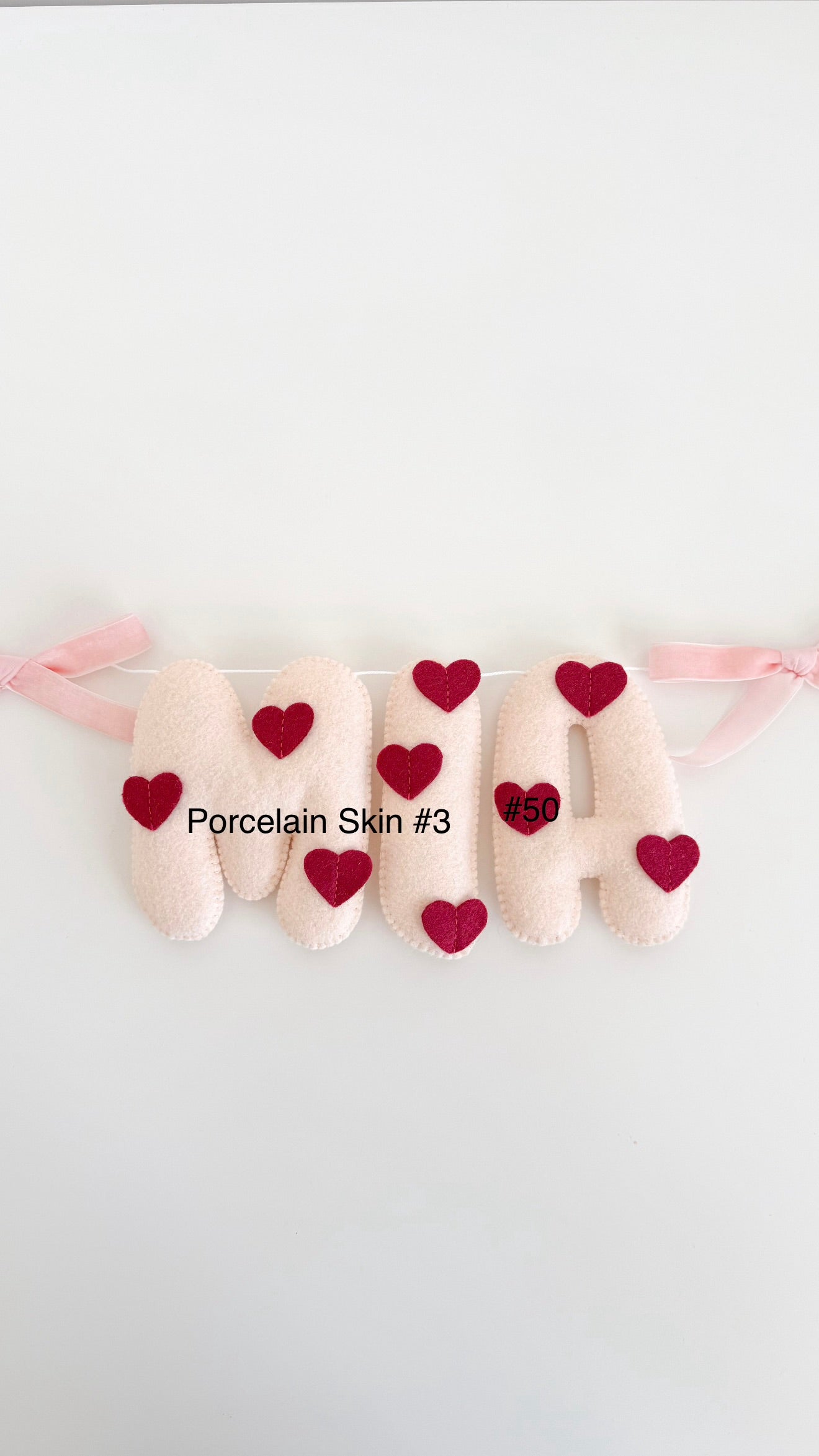 Name banner with hearts