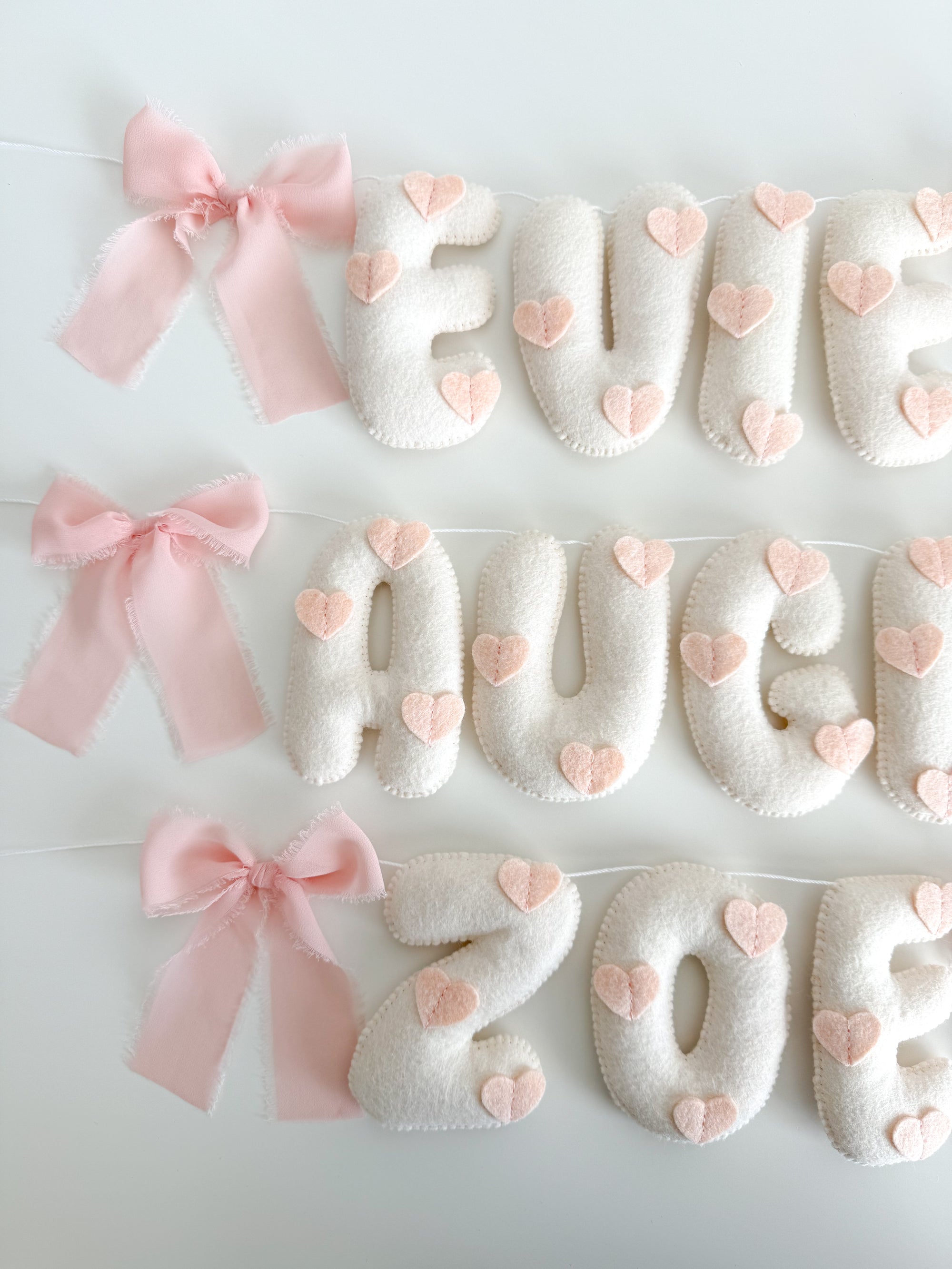 Name banner with hearts