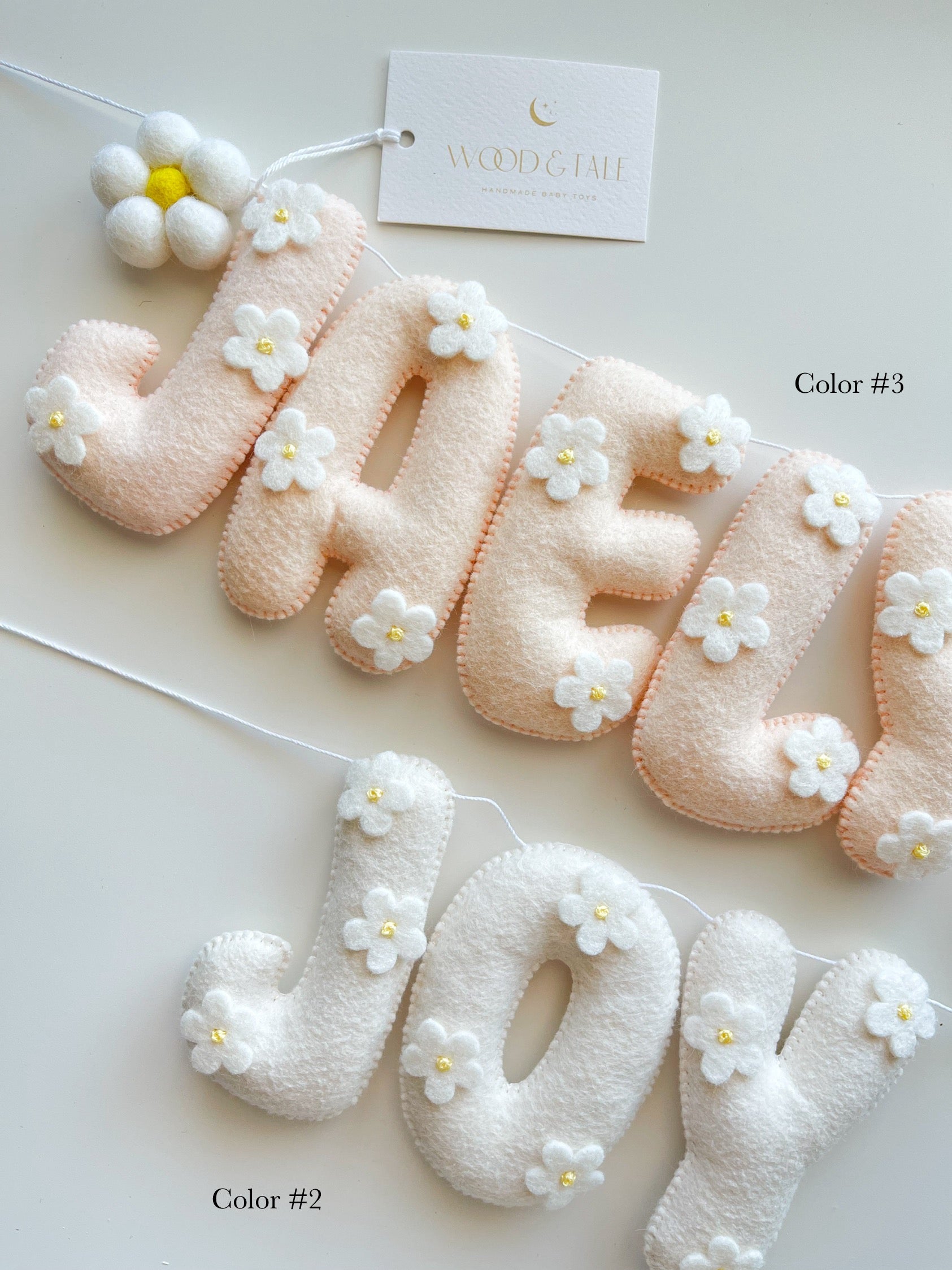 Name banner with daises