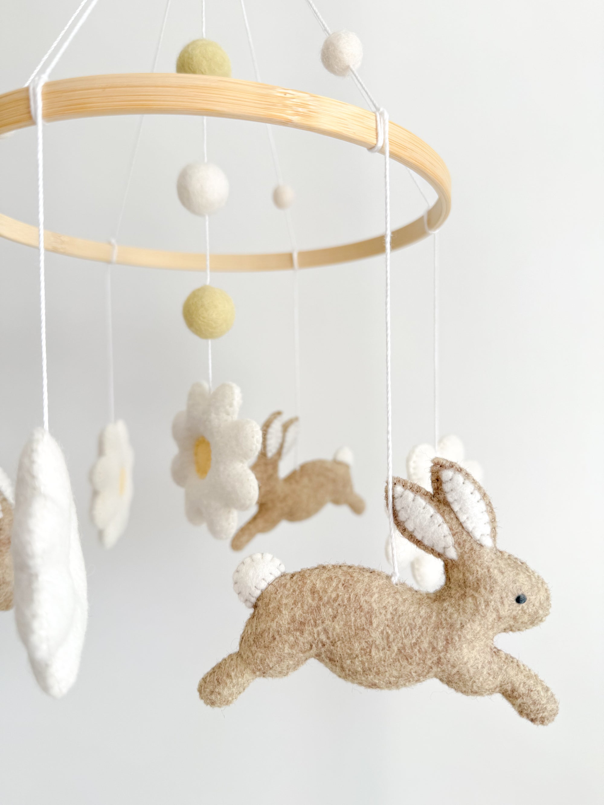 Bunny mobile with daises