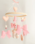 Mobile with bows and hearts