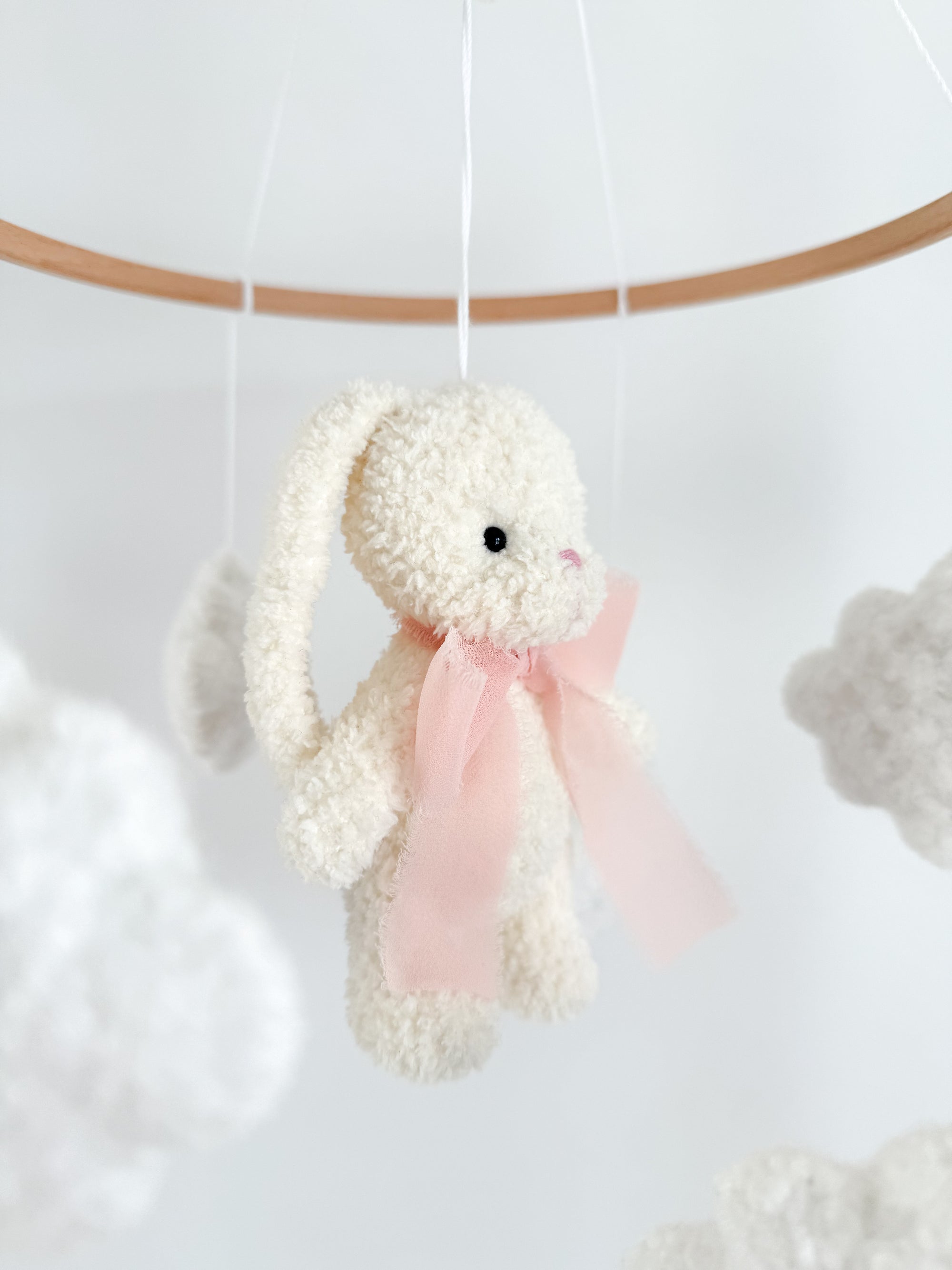 Boucle mobile with ivory teddy bunny