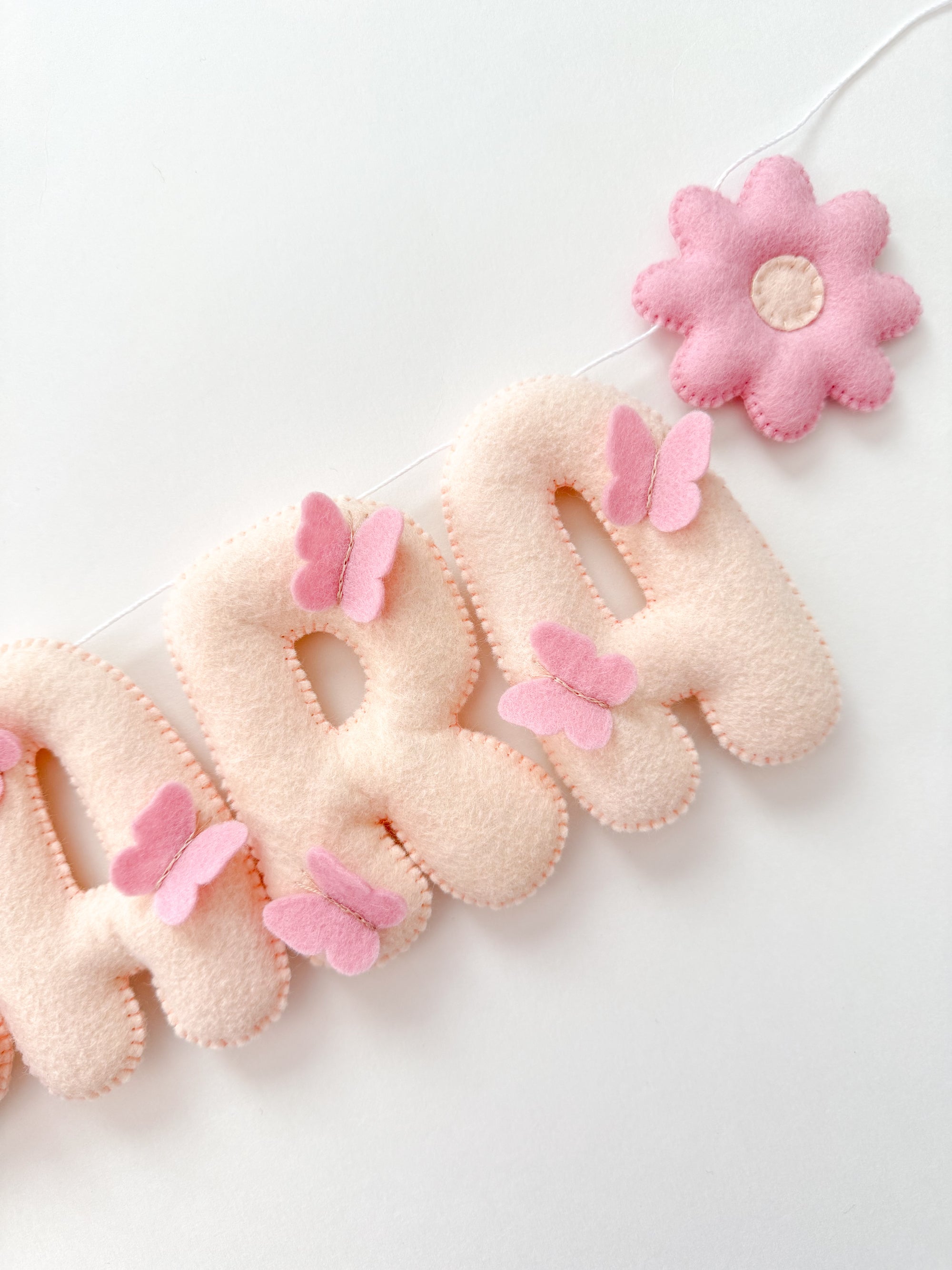 Name banner with butterflies